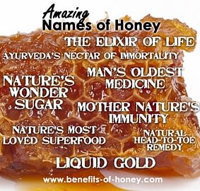 health benefits of honey and names of honey